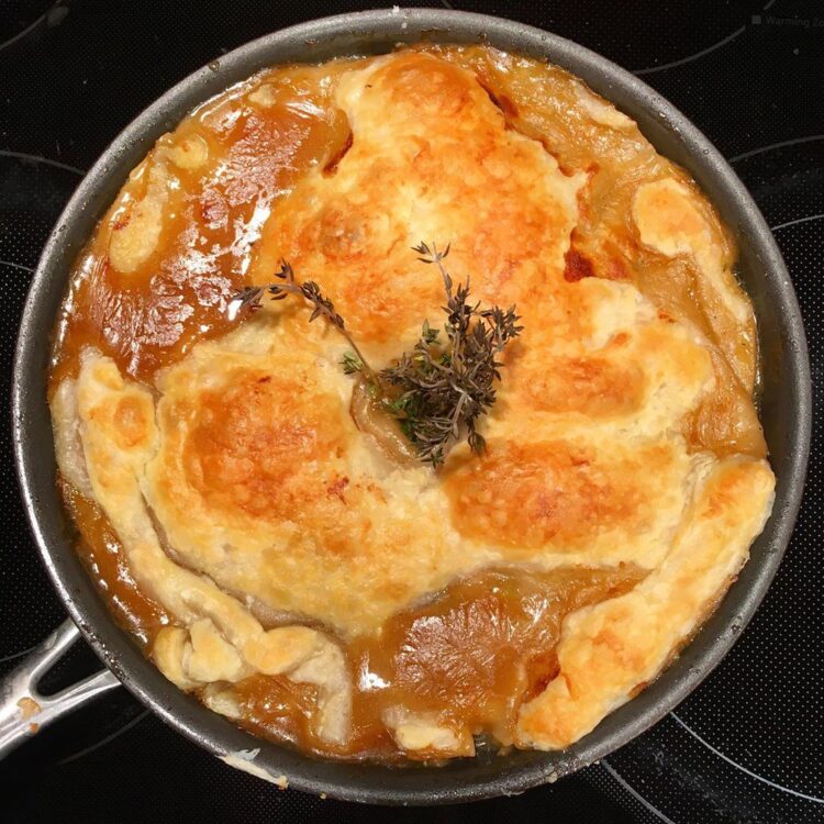 Chicken Pot Pie With Puff Pastry Top & Herb Mixed Mushrooms