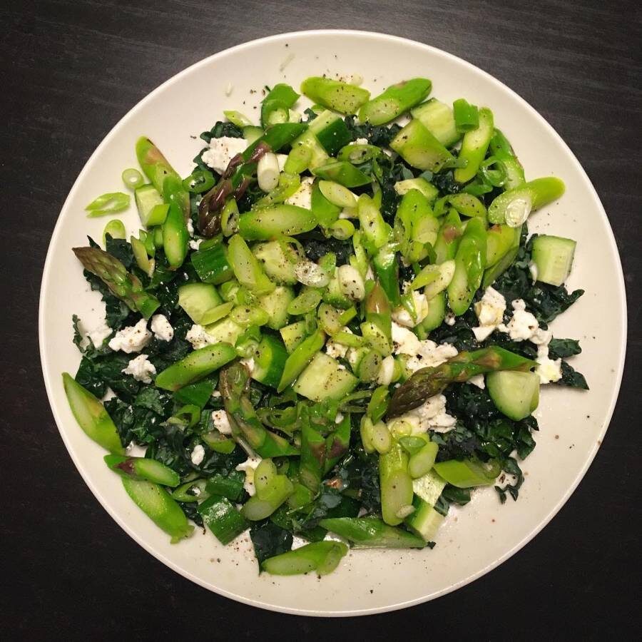 Lacinato Kale Asparagus Salad Dish