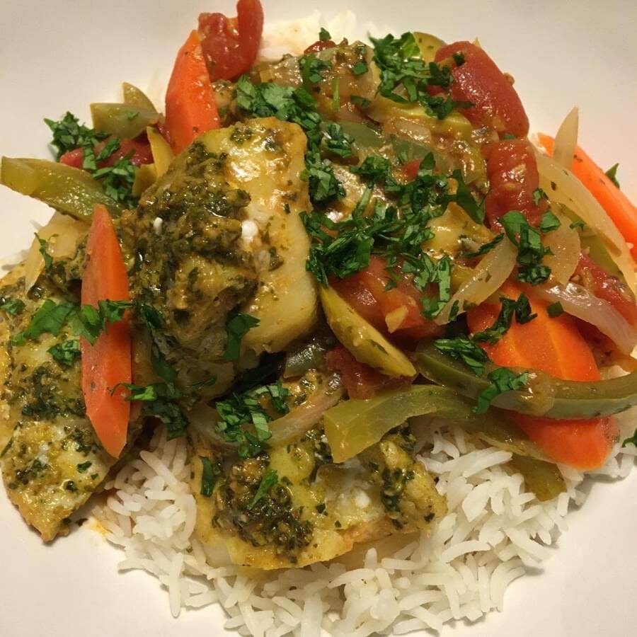 Moroccan Fish Tagine With Preserved Lemon Detail