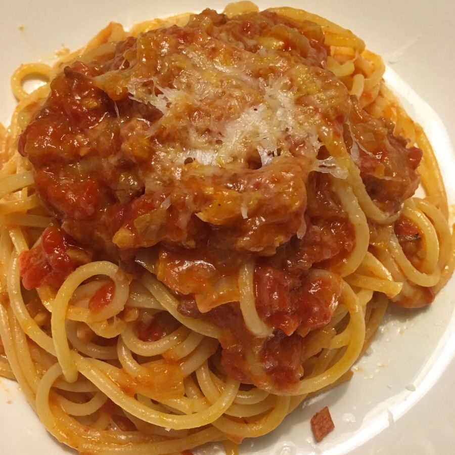 Spaghetti All' Amatriciana Close Up