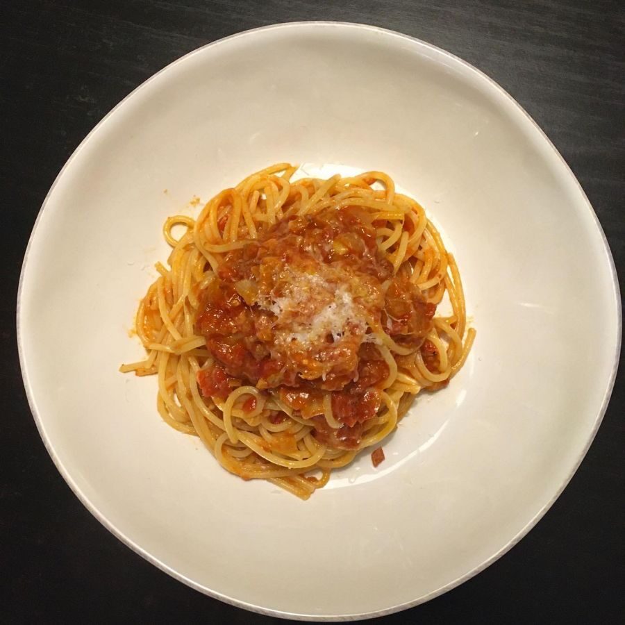 Spaghetti All' Amatriciana Dish