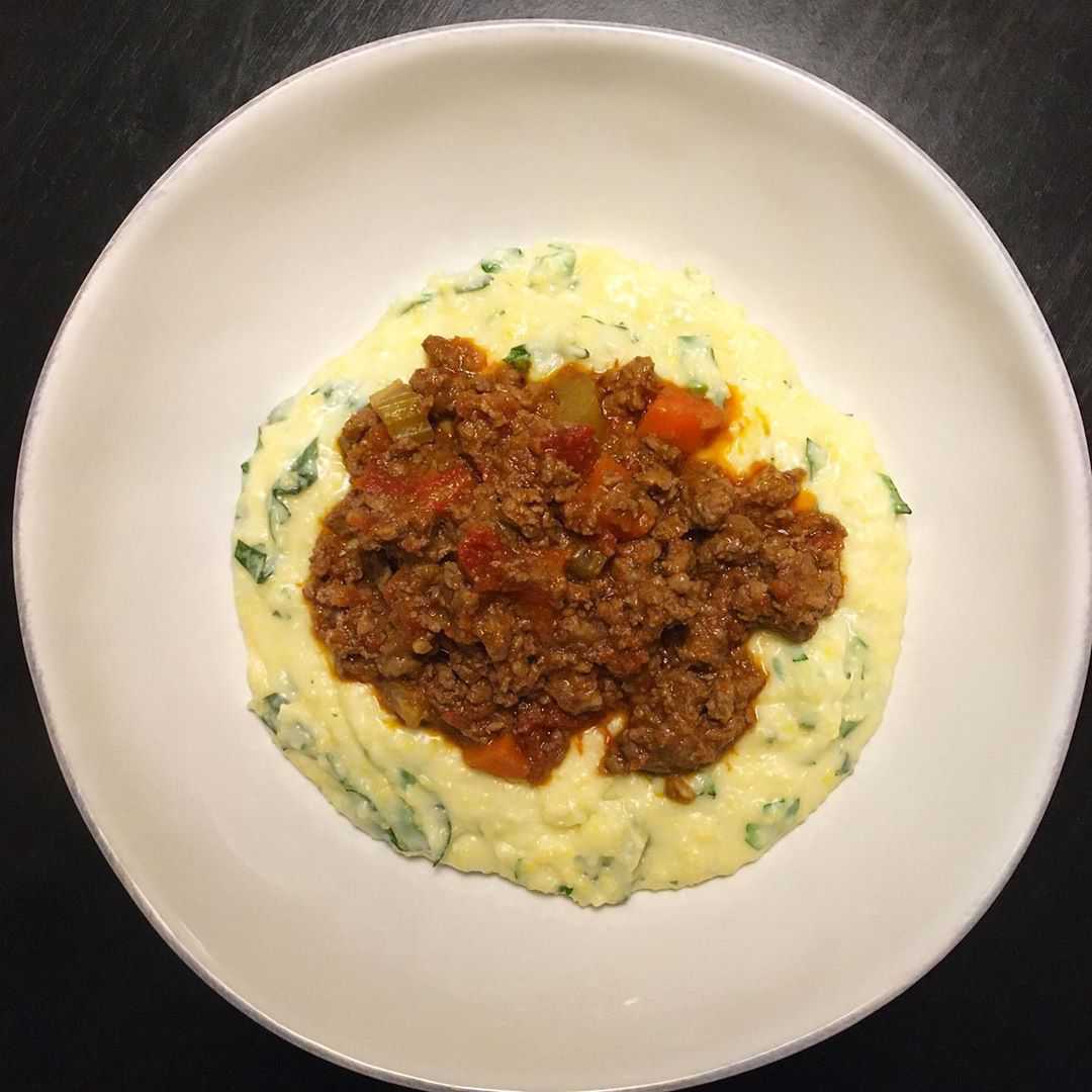 Spicy Lamb Bolognese With Polenta