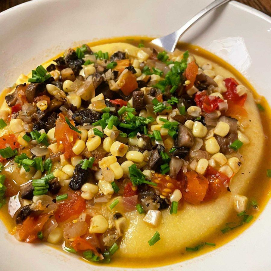 Creamy Polenta Mushroom Ragu