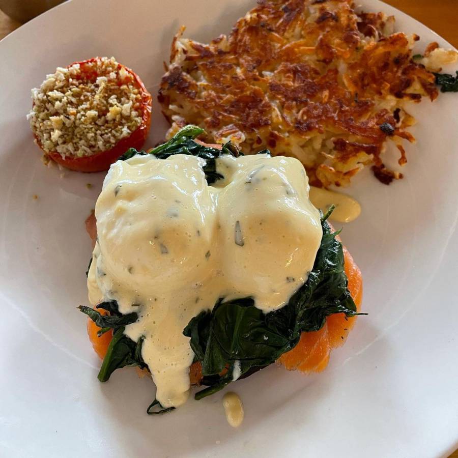 Salmon Spinach Benedict - Early Bird-top