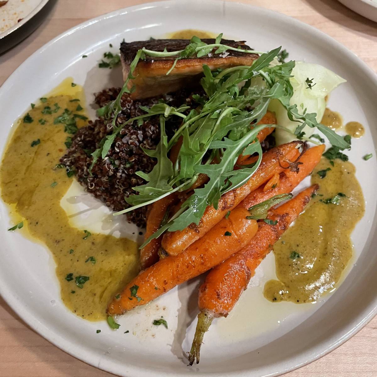 Mcfarland Springs trout quinoa carrots - Luma Eatery Petaluma